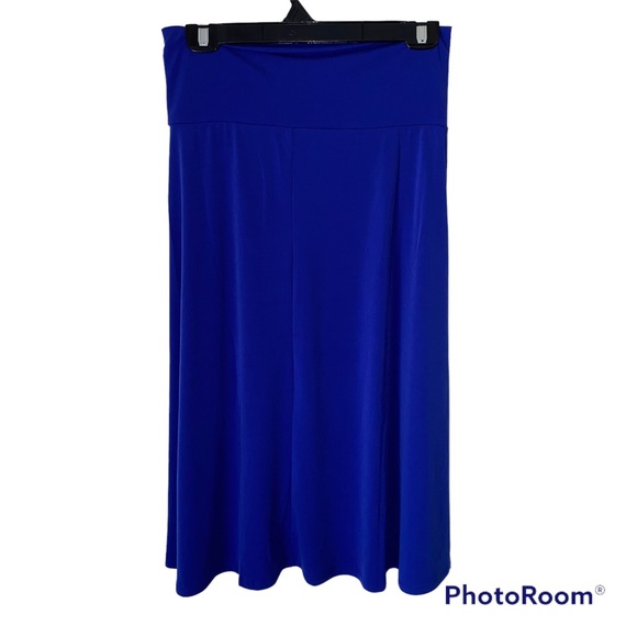 NWOT ZENANA A Line Flared Knee Length Skirt Royal Blue Size XL - Picture 3 of 5
